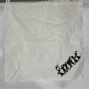 🐼 3/$25 White Bandana with Black Parade Silhouette Design GUC